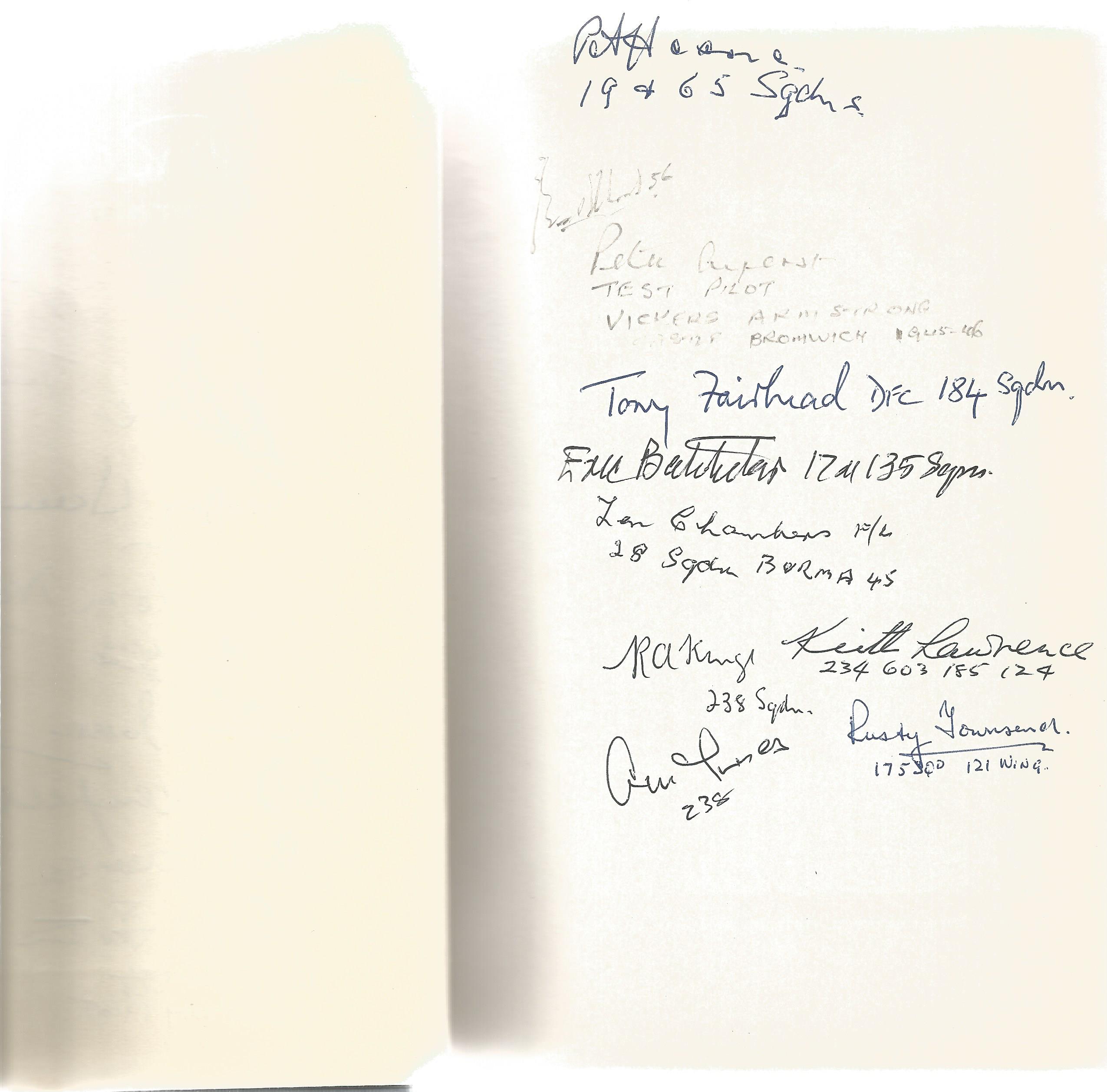 Neville Duke. Test Pilot. A First Edition Multi-signed hardback book. Signed by RAF pilots on - Image 2 of 3