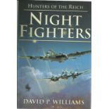 WW2 Luftwaffe aces multi signed book David P. Williams. Night Fighters, Hunters Of The Reich Vol 1