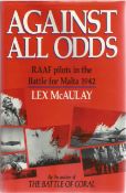 WW2 Flt Lt Mervyn Charles Shipard signed book Against All Odds, RAAF pilots in Battle for Malta