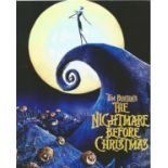 Tim Burton Signature Piece Featuring A 10x8 Colour Promo Photograph Of The Night Before ~Christmas