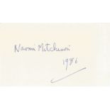 Naomi Mitchison Scottish Novelist And Poet 6x4 Signature Piece. Good Condition Est.