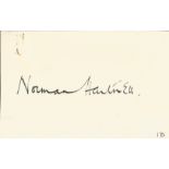 Norman Hartnell Signed 6 X 4 White Card. Good Condition Est.