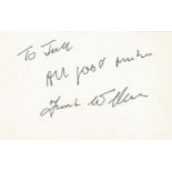 Frank Williams Former British Racing Driver 6x4 Signature Piece On White Card. Good Condition Est.