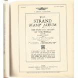 The Strand stamp album with stamps. Red album. Good condition. We combine postage on multiple