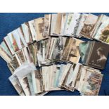 150 + Vintage Postcards some with Stamps and messages, mostly from the early 1900s, could yield good