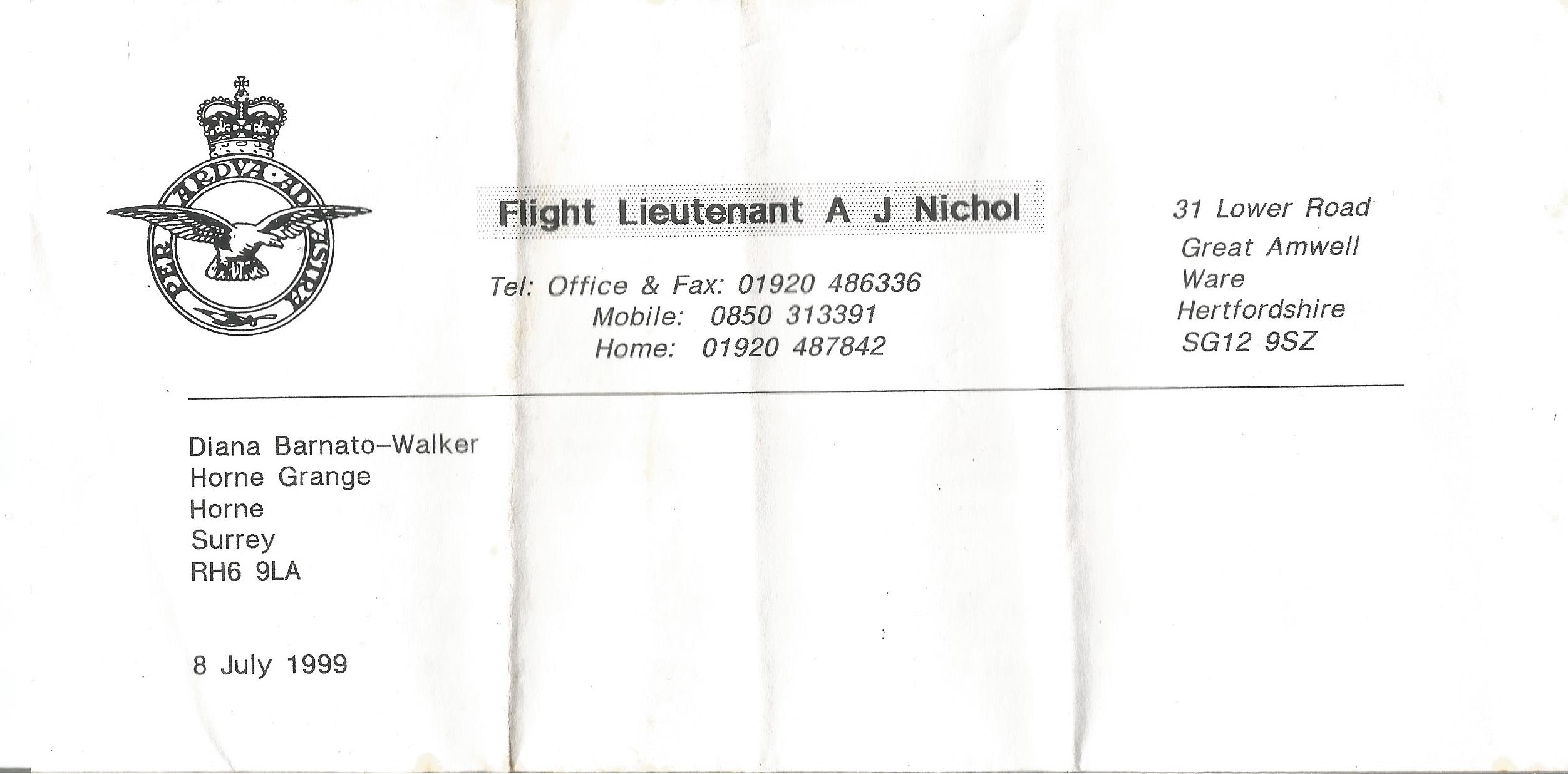 RAF Flight Lieutenants John Peters and John Nichol Paperback Book Tornado Down signed by John Nichol - Image 3 of 3
