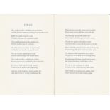 Bryan Guinness collection of three Poems and a note Printed on good Quality Cardboard by Cygnet
