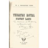 W Macqueen Pope signed hard back book Theatre Royal Drury Lane. No dust jacket, reasonable condition