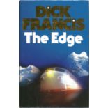Dick Francis signed hardback book titled The Edge published in 1988 signature on the inside title