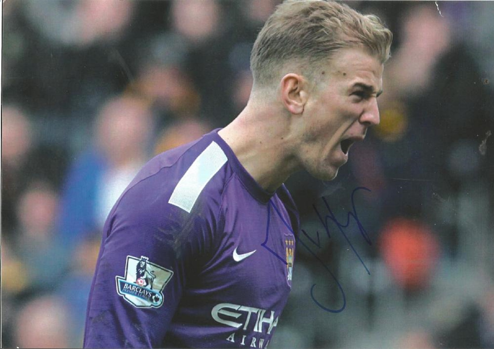 Football Joe Hart signed 12x8 colour photo pictured while playing for Manchester City. Good