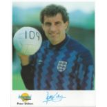 Football. Peter Shilton Signed 10x8 Autographed Editions page. Bio description on the rear. Photo