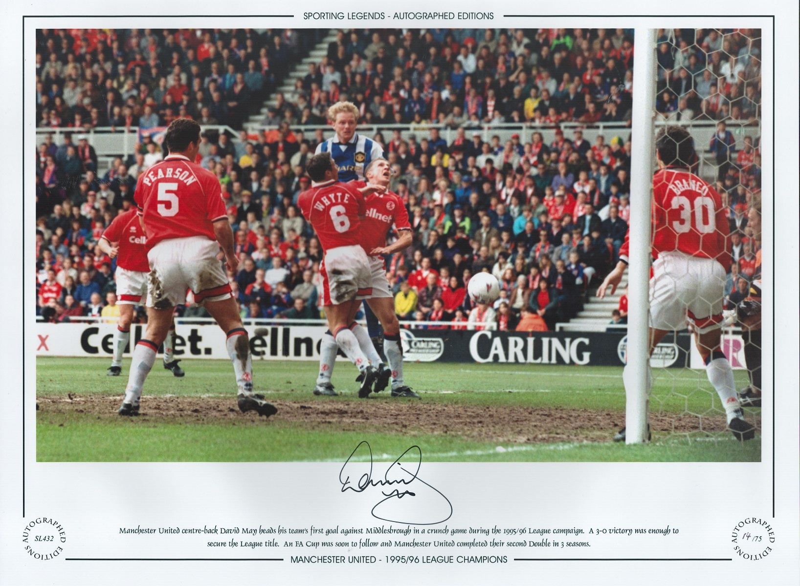 Football. David May Signed 16x12 colour photo. Autographed Editions, Limited Editions. Photo shows