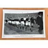 Football, Johnny Morris and Jack Crompton signed 12x18 black and white photograph picturing