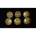 B21 A set of 6 Kings Crown & Flying Eagle WW2 era RAF uniform brass buttons. These brass buttons are