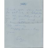 A Rare Letter From Eve Gibson (Dambusters Pilot's Wife Guy Gibson) set on Claridge's hotel paper.