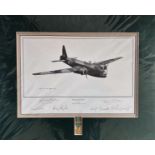 Multi-Signed World War II Print. 20x17 in size, matted. Print titled 'Wellington' Publishers Proof