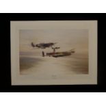 B1 Rare Robert Taylor "Memorial Flight" Restricted Edition print signed by 3 famous RAF WW2 highly
