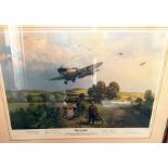 Piece of Cake print by Michael Turner. Signed by Squadron Leader Ginger Lacey DFM, Group Capitan