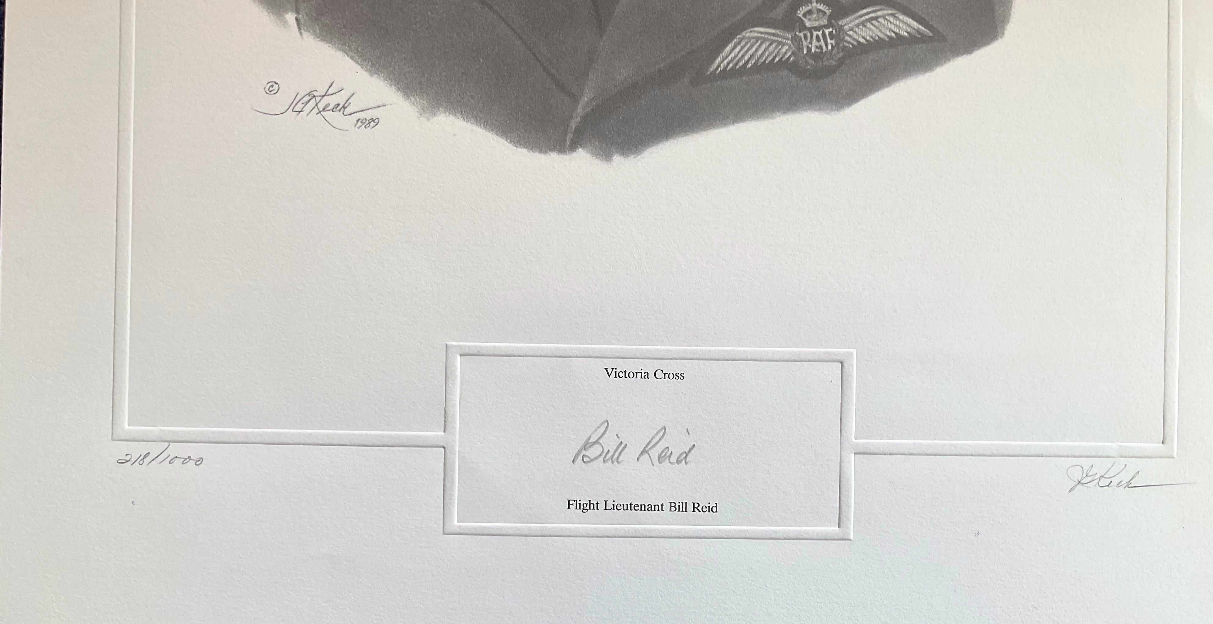 World War II Flight Lieutenant Bill Reid VC signed 24x16 pencil drawing limited edition also - Image 2 of 2