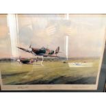 Robert Stanford-Tuck Signed Robert Taylor Print. Titled "Dawn Scramble". Also signed by the Artist