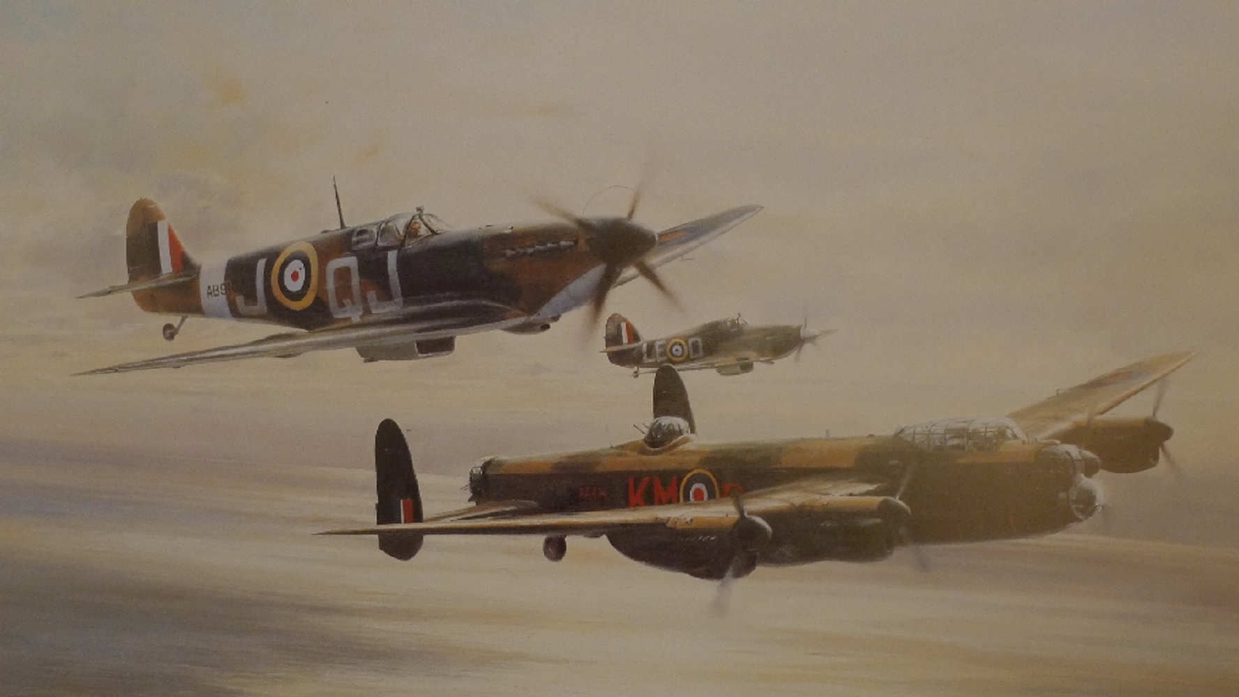 B1 Rare Robert Taylor "Memorial Flight" Restricted Edition print signed by 3 famous RAF WW2 highly - Image 5 of 5