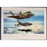 RAF Multi Signed print 19x25. titled Generations of Excellence by the artist Philip E West.