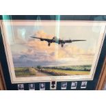 World War II multi signed 39x34 mounted and framed print titled "Early Morning Arrival" includes