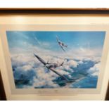 World War II Grp Cpt Douglas Bader and AVM Johnnie Johnson signed Robert Taylor 26x23 mounted and