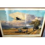 Multi-Signed Robert Taylor Print. Titled "Summer Victory". Signed by Bob Doe, Hugh Dundas, Brian