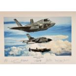 RAF Multi Signed print 18x13. titled Generations of Excellence by the artist Philip E West.