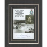 Sgt Fred E Sutherland Signed Mounted photo. Member of Dambusters Squadron 617. Overall size is 10x8.