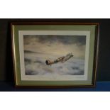 B6 Robert Taylor "First of Many" Special Edition Douglas Bader Tribute Print signed by 4 highly