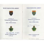 Signed Collection Of 2, A Service Of Thanksgiving and Rededication On Battle Of Britain Sunday at