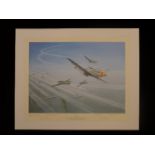 B5 Gerald Coulson "Top Cover" Aces Edition signed by 5 American WW2 P51 fighter aces. This print