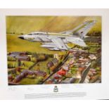 RAF Multi-Signed Jeff Crain print. 20x23 in size. picturing Tornado GR4 ZA585, Signed by 5 RAF