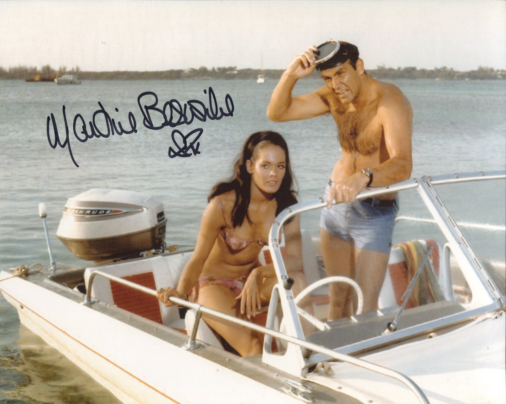 007 Bond girl Martine Beswick signed 8x10 Thunderball scene photo. Good condition. All autographs