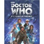 Dr Who 10x8 multi signed The Light at the End colour photo signed by Tom Baker, Colin Baker,