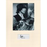 Bill Wyman signature piece in autograph presentation. Mounted with photograph to approx. 16 x 12