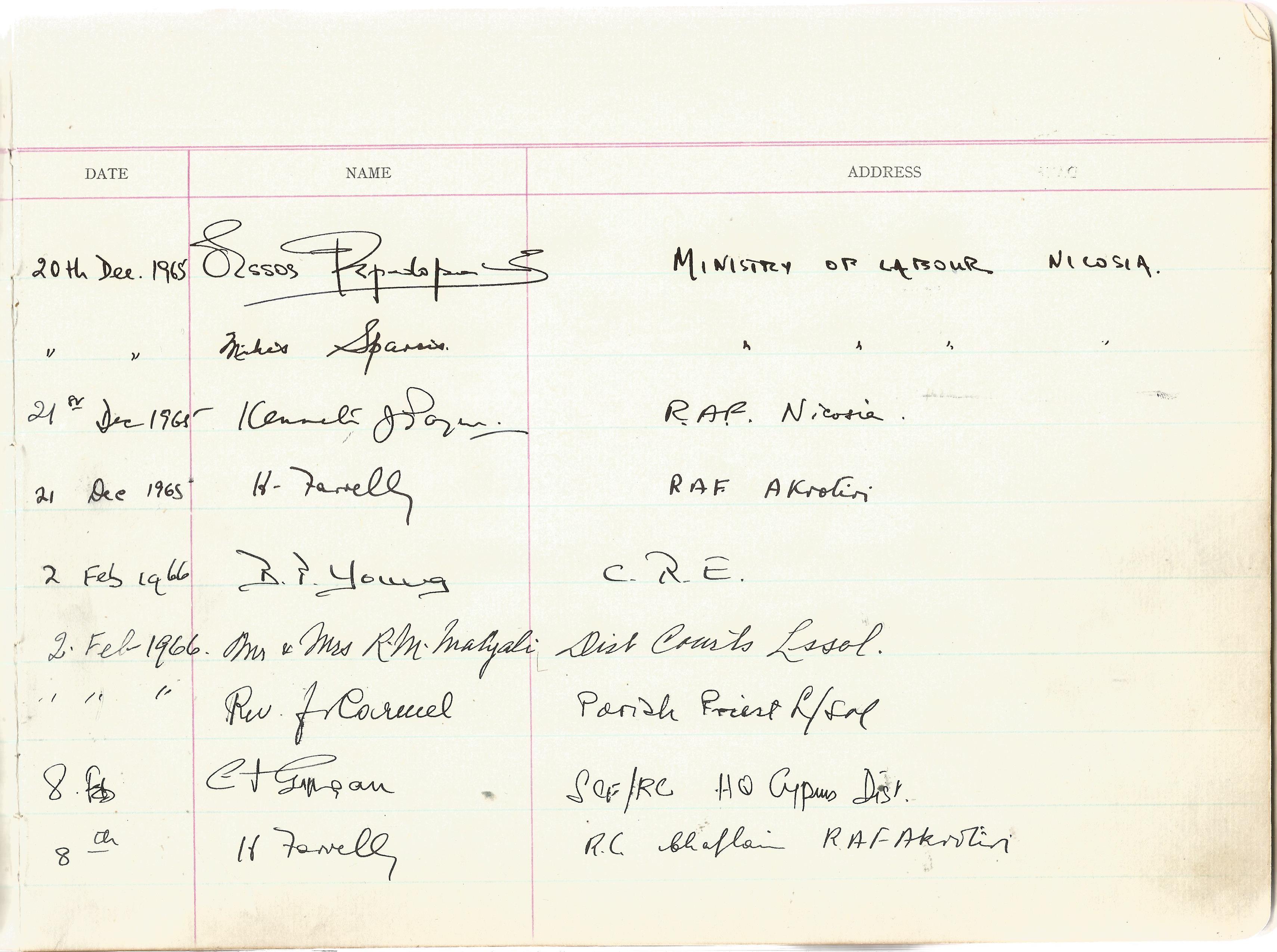 Visitors Book Collection Officers Mess RAF EPISKOPI BFPO53 dated August 1965 th July 1975 includes - Image 2 of 21