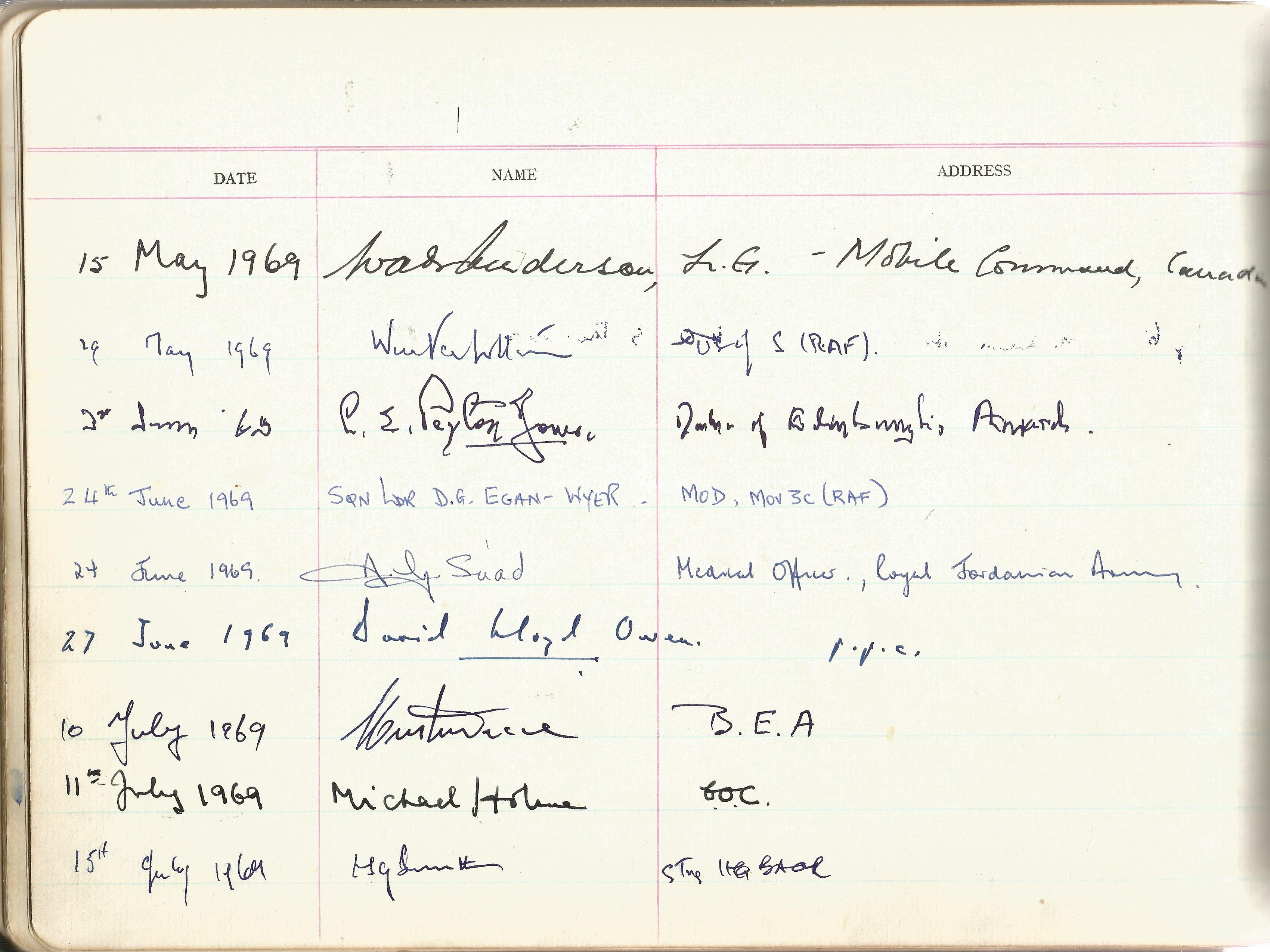 Visitors Book Collection Officers Mess RAF EPISKOPI BFPO53 dated August 1965 th July 1975 includes - Image 13 of 21