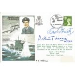 Arthur Harris, Karl Donitz WW2 signed Sqn Ldr Bulloch Historic Aviators cover. Good condition. All