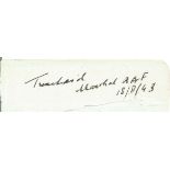 Marshal of the Royal Air Force Hugh Montague Trenchard, 1st Viscount Trenchard signed album page