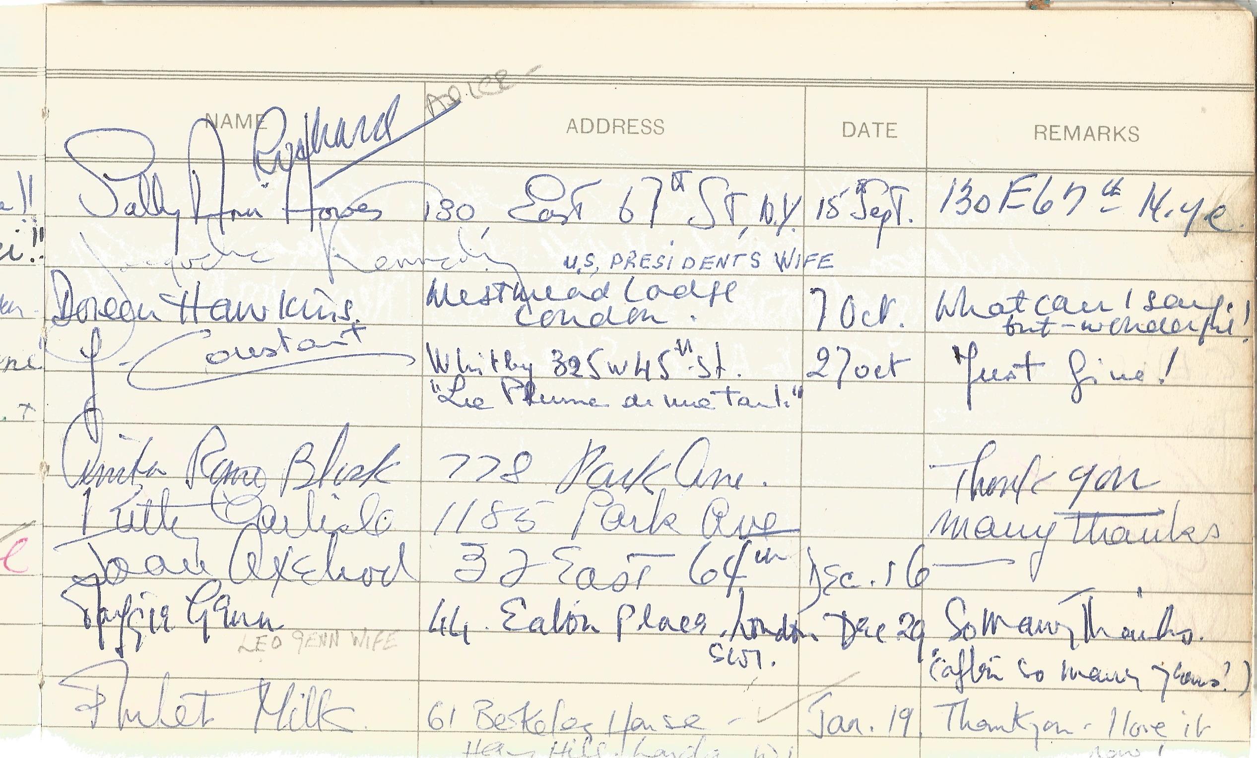 Vintage Guest Book belonging to JOHN BERNARD who was MD & ARTISTIC ADVISOR at THE HOUSE OF REVLON in - Image 4 of 10