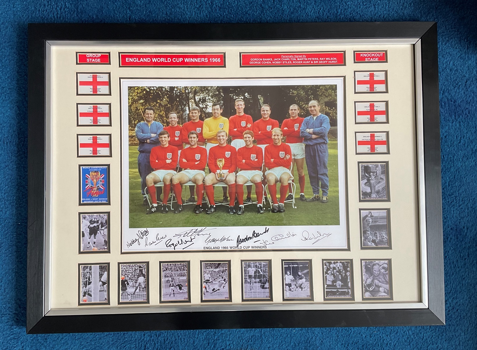 Football England 1966 World Cup Winners 23x31 multi signed mounted and framed signature piece