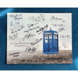 Dr Who 16x12 multi signed photo signed by 18 stars from the iconic BBC SCI Fi series includes Philip