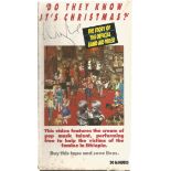 Midge Ure signed Do they Know its Christmas VHS video sleeve includes VHS tape. James Ure OBE (