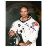 Apollo 11 Astronaut Michael Collins signed rare 10 x 8 inch colour White space suit photo . Good