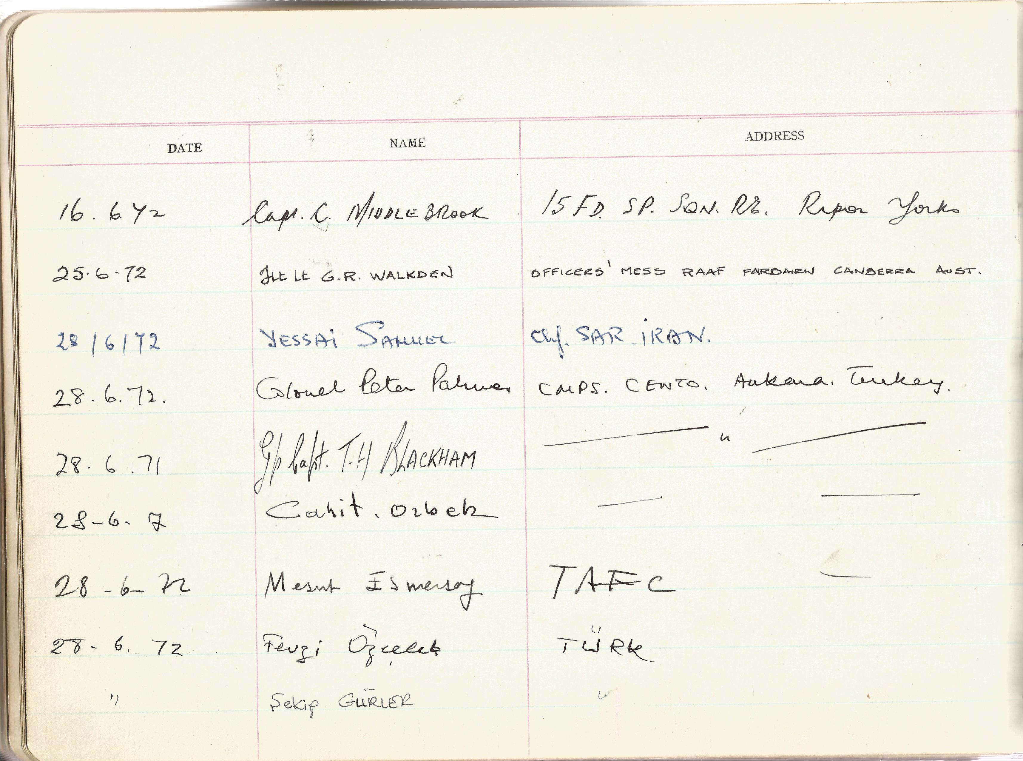 Visitors Book Collection Officers Mess RAF EPISKOPI BFPO53 dated August 1965 th July 1975 includes - Image 18 of 21