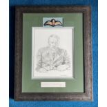 Sir Arthur Harris signature piece 22x18 framed and mounted original Pencil drawing by the artist