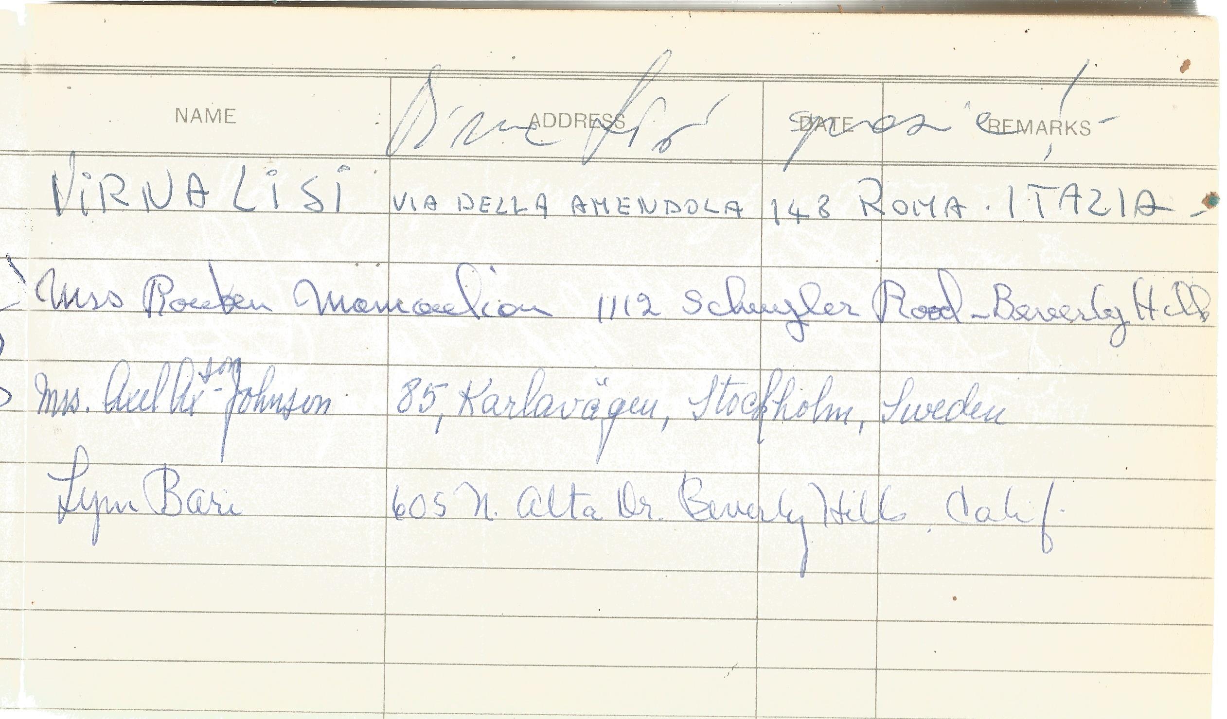 Vintage Guest Book belonging to JOHN BERNARD who was MD & ARTISTIC ADVISOR at THE HOUSE OF REVLON in - Image 10 of 10